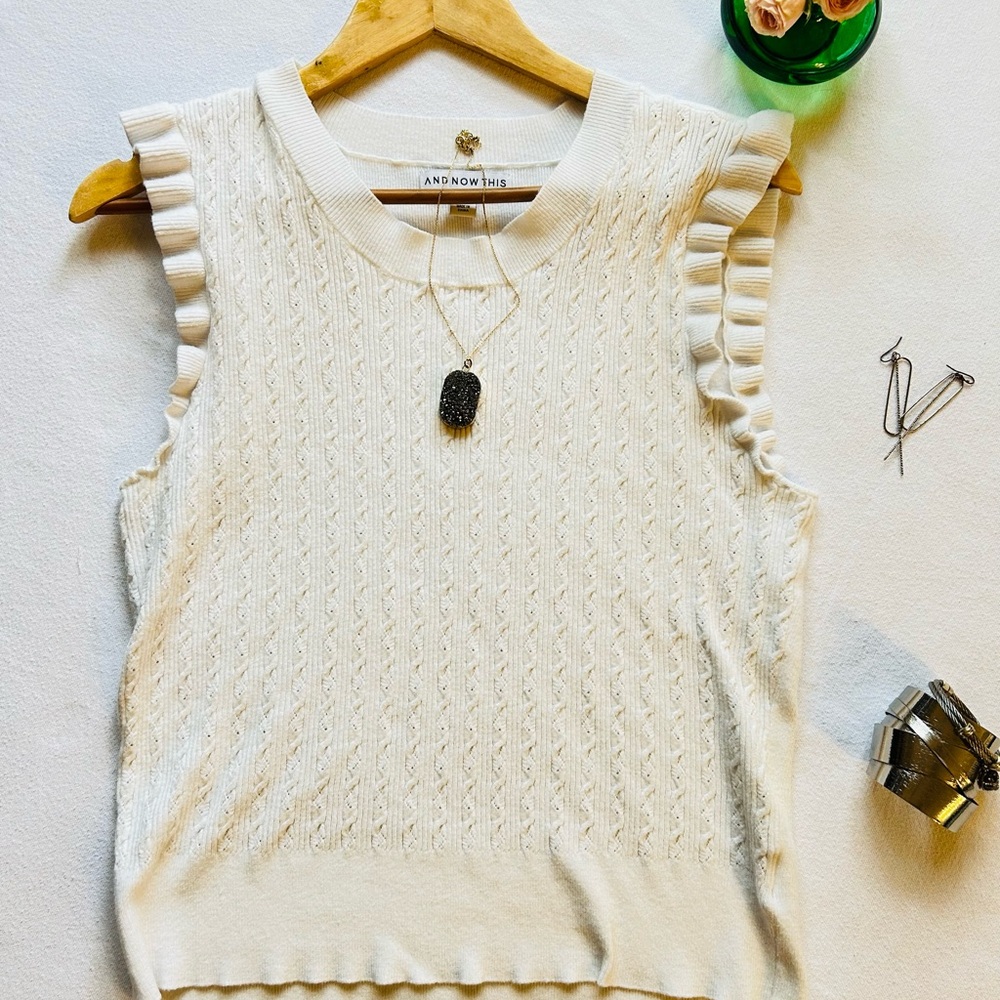 Elegant Cream Ruffled Sleeve Blouse